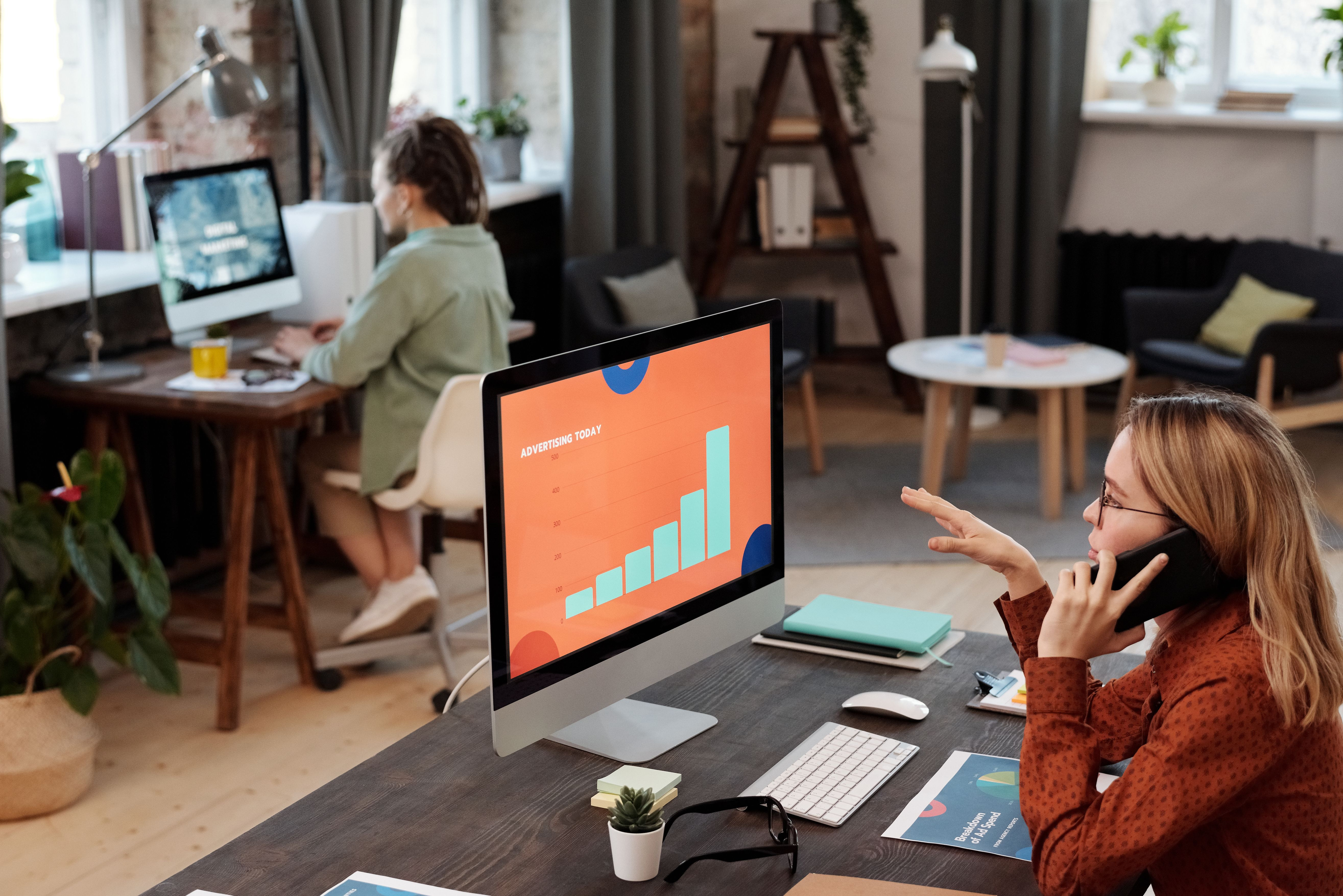 data visualization on a computer screen